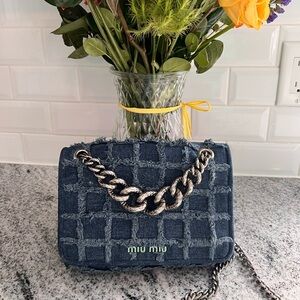 Miu Miu Dark denim Chain Shoulder Bag